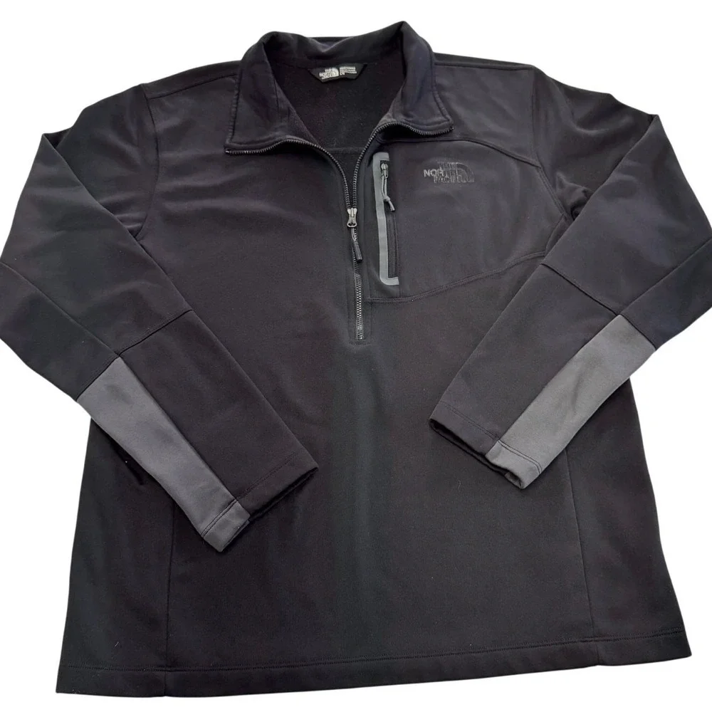 The North Face Pullover Mens Large Black 1/4‎ Zip Gorpcore Hiking